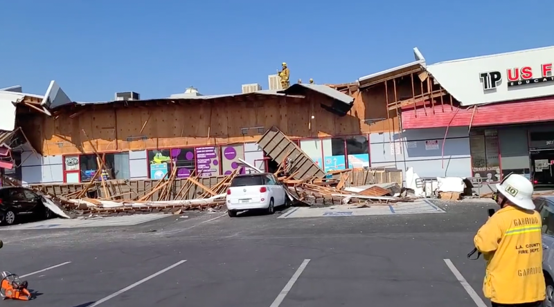 A building collapsed in Temple City, Calif. trapping at least six people inside.