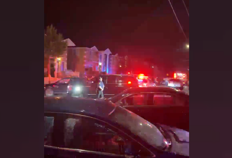 Officers descended on the home Tuesday night after receiving a call of a knife assault in progress, police said