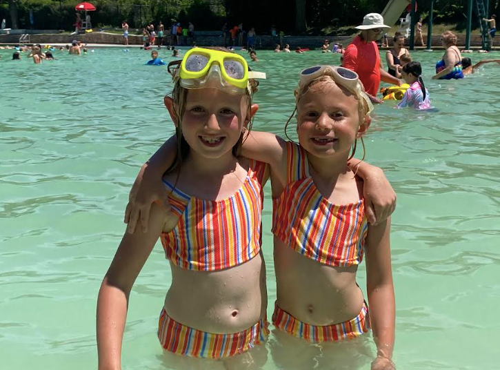 girls at swimming beach