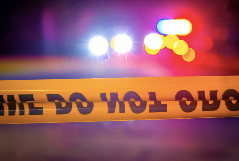lights with crime scene tape