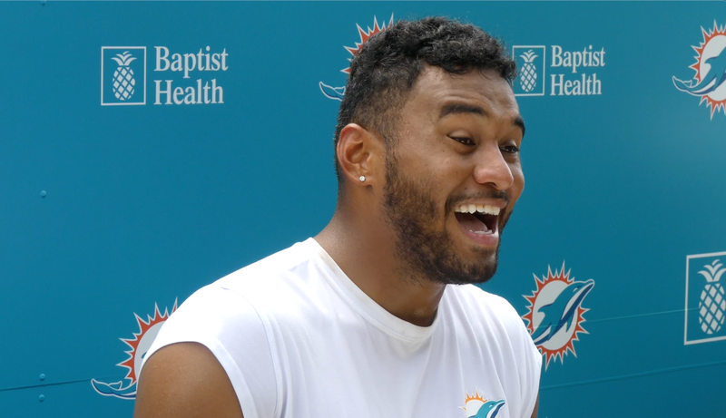 Tua at Dolphins Training Camp