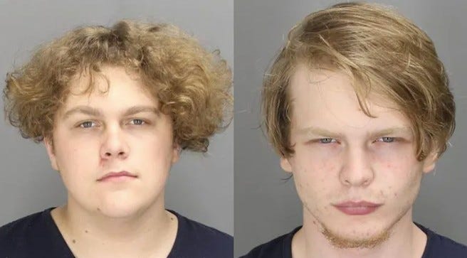 Two white men mugshots