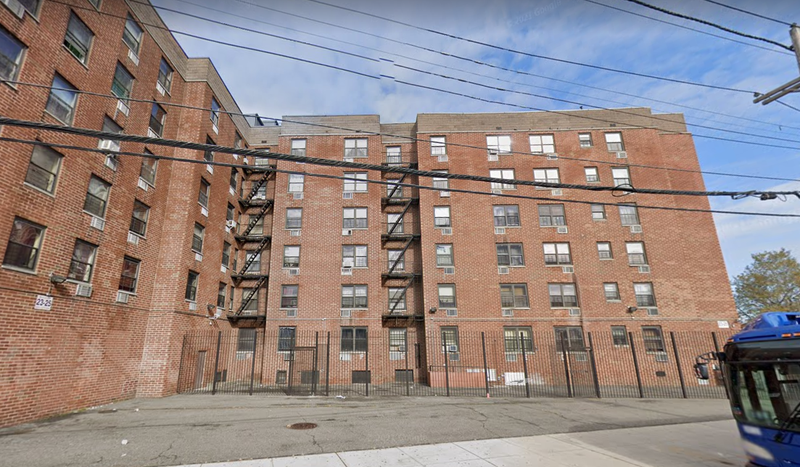 The block on New Lots Avenue where a man was shot on Sunday morning.