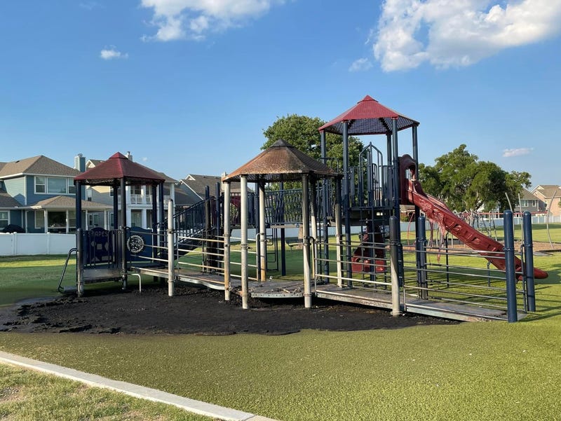 Playground in Aubrey set ablaze, two juveniles arrested
