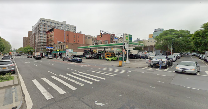 The intersection of First Avenue and 119th Street, near where a man was shot during a robbery on Thursday.