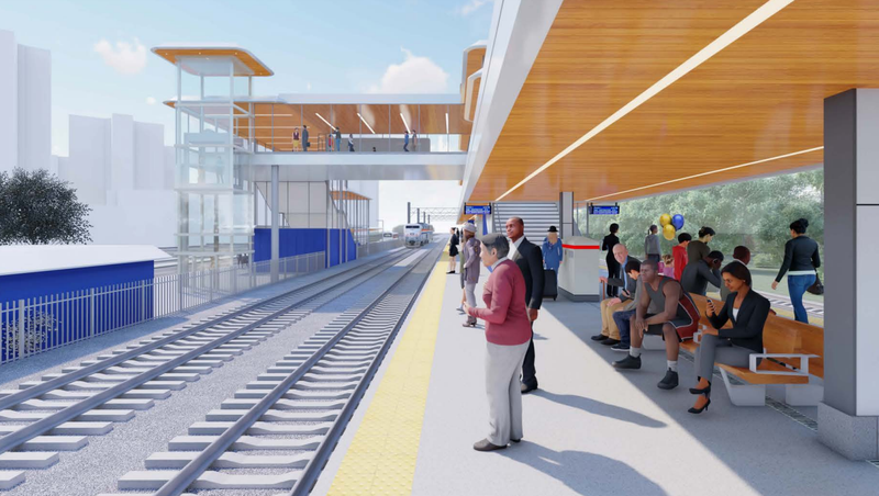 A rendering for one of the stations under construction.