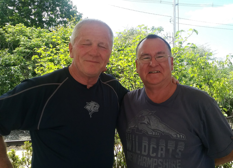 Jim Colony with UNH's coach Sean McDonnell