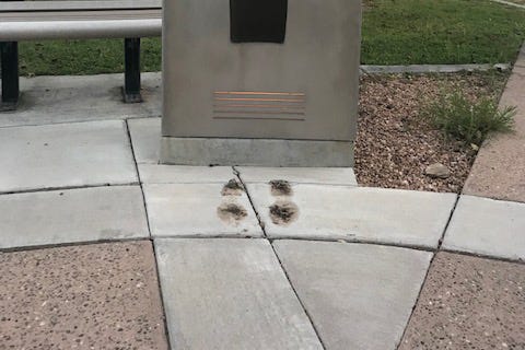 Bronze shoes New Mexico War Memorial