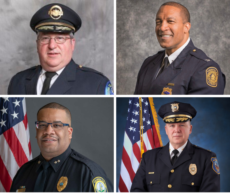 collage of the four candidates: larry boone, melron kelly, robert tracy and michael sack.