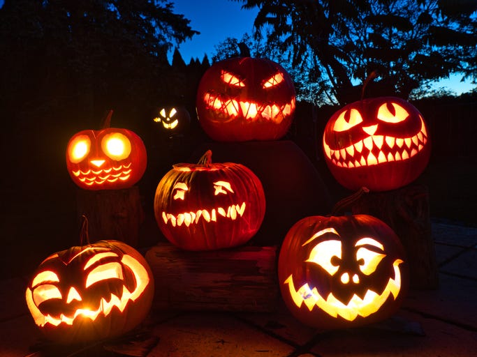 ScamsSpooky carved pumpkins