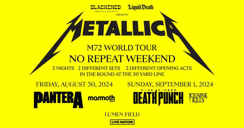 Win Tickets To Metallica at Lumen Field