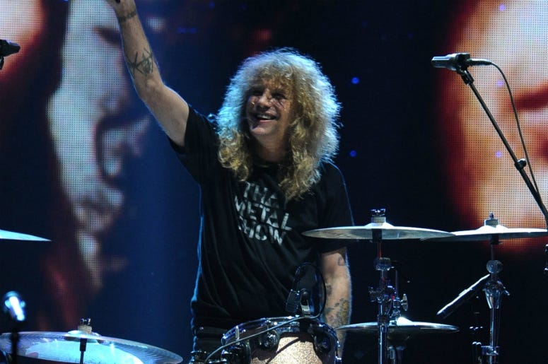 Steven Adler of Guns N' Roses performs on stage during the 27th Annual Rock And Roll Hall Of Fame Induction Ceremony