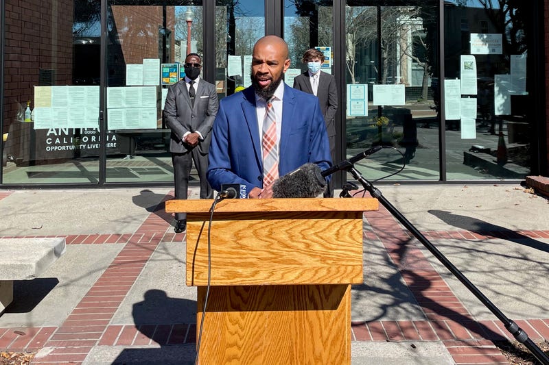 Antioch Mayor Lamar Thorpe introduces a series of police reform proposals at a news conference Monday.