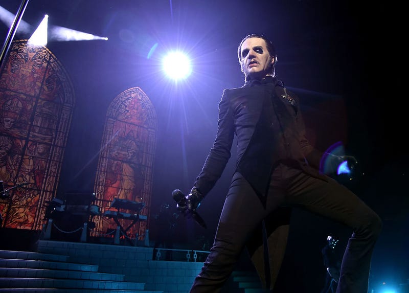 Tobias Forge performing as Cardinal Copia of the band Ghost at Barclays Center on December 15, 2018 in New York City.