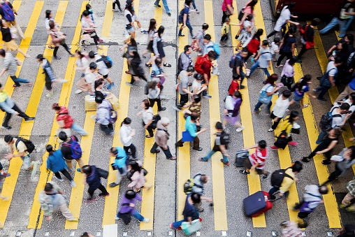 Tokyo, Japan, people crossing street