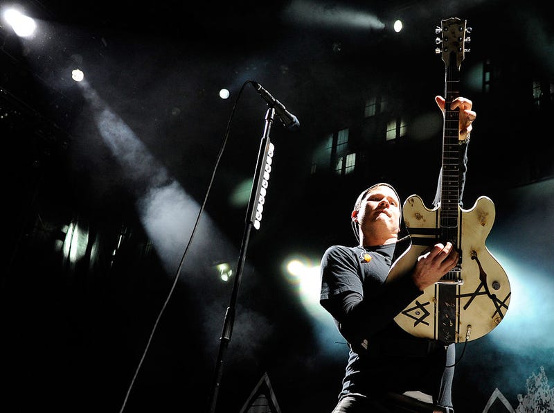 Blink-182 singer/guitarist Tom DeLonge performs at the Red Rock Casino as the band tours in support of the new album, "Neighborhoods" October 7, 2011 in Las Vegas, Nevada