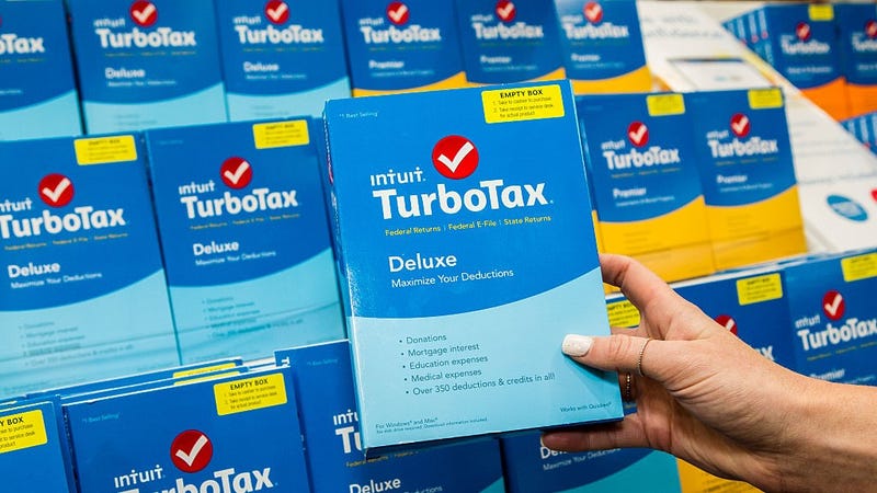 TurboTax products sit on display at Costco on January 28, 2016 in Foster City, California. 