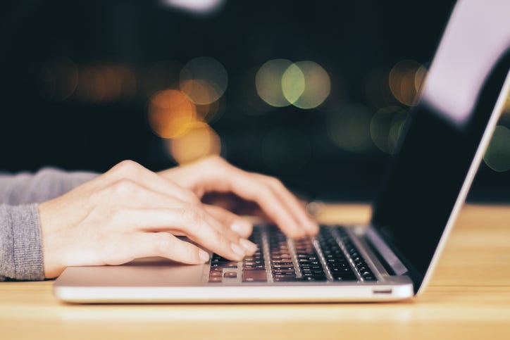 Typing on a computer
