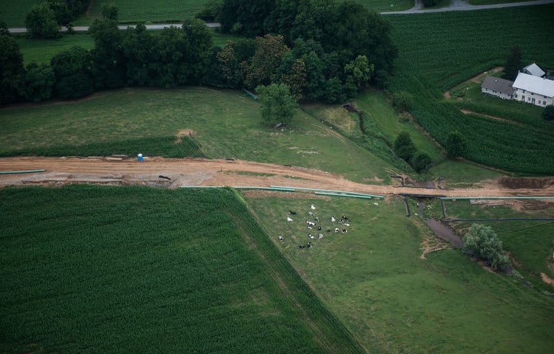 Construction for the Sunoco Mariner East pipeline continues in South Lebanon Township.