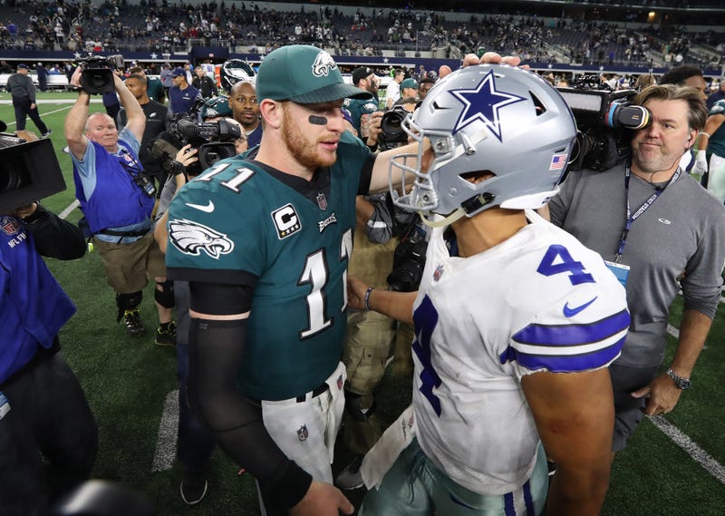 Carson Wentz and Dak Prescott will meet for the first time in 2019 on Sunday Night Football.