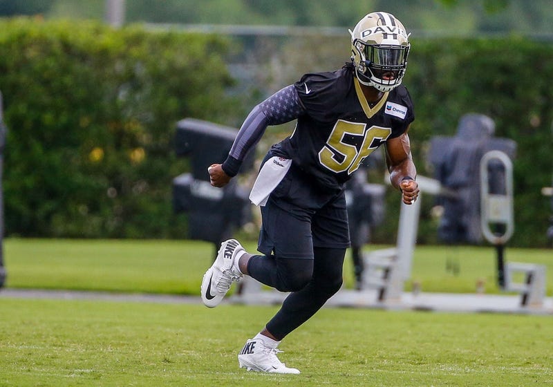 New Orleans Saints linebacker Demario Davis (56) during organized team activities at the Ochsner Sports Performance Center. Mandatory Credit: Derick E. Hingle-USA TODAY Sports