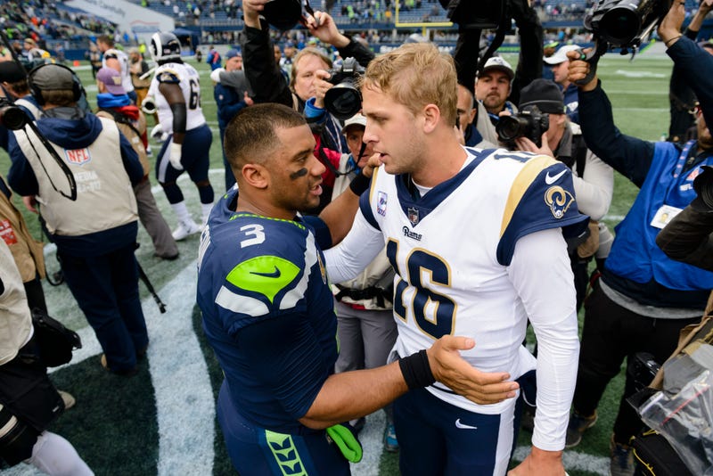 Russell Wilson (left) and Jared Goff (right) will meet on Thursday Night Football.