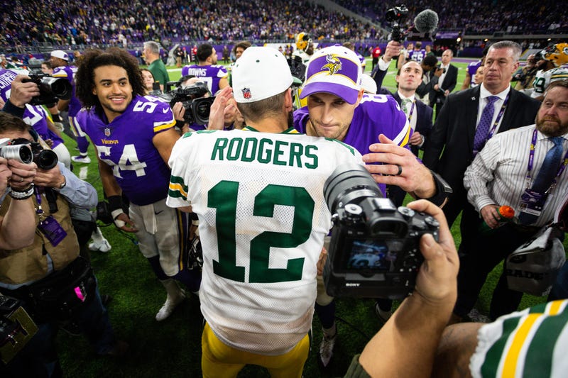 Aaron Rodgers and Kirk Cousins will meet Sunday in Minnesota.