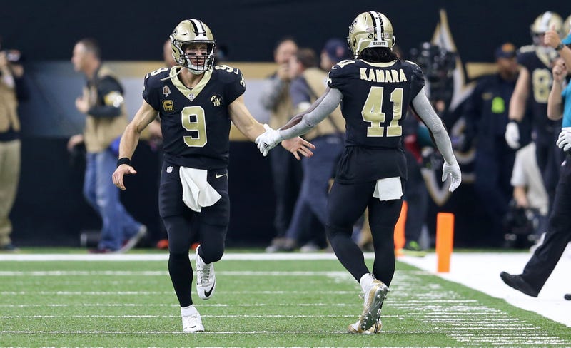 Drew Brees (left), Alvin Kamara (right) and the Saints are looking to rebound from a crushing playoff loss.
