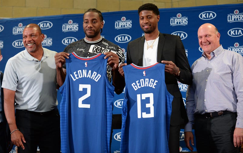 Kawhi Leonard (left) and Paul George (right) joined the Clippers this offseason.