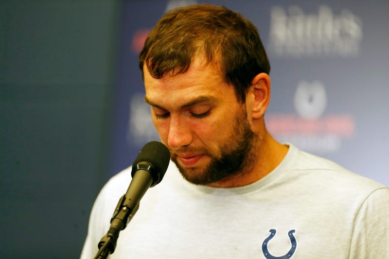 Andrew Luck was very emotional in his retirement press conference Saturday night.
