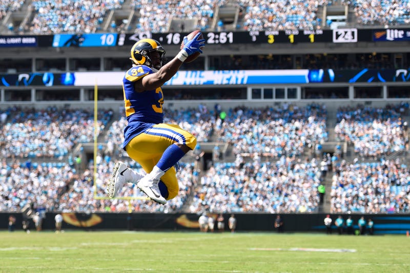Malcolm Brown scored two touchdowns in the Rams season-opening win over the Panthers.