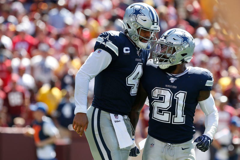 Dak Prescott (left) and Ezekiel Elliott (right) have the Cowboys at 2-0.