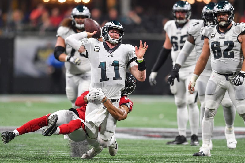 Despite a big fourth quarter, Carson Wentz and the Eagles lost to the Falcons on Sunday Night Football.