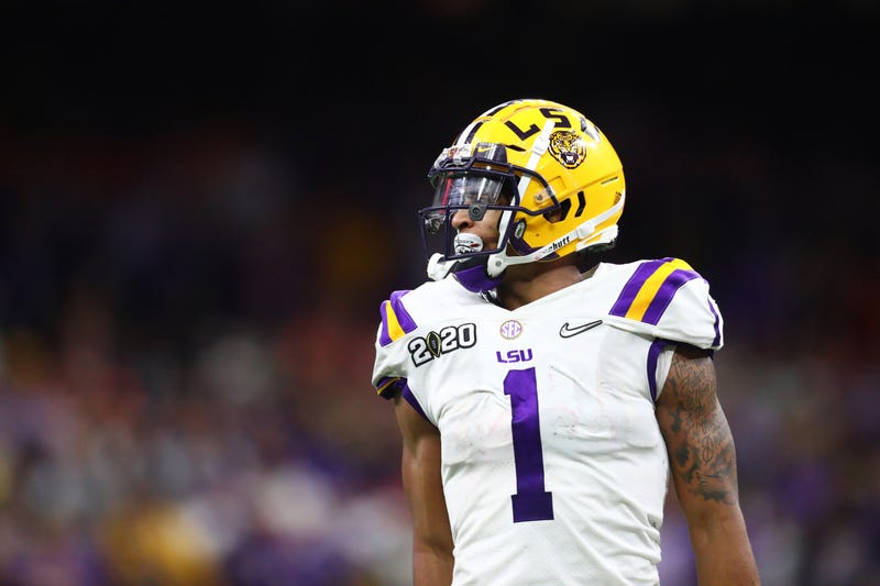 Ja'Marr Chase in the College Football Playoff national championship game at Mercedes-Benz Superdome