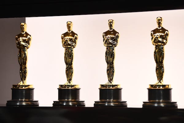 Oscar statues seen backstage during the 92nd Academy Awards at Dolby Theatre