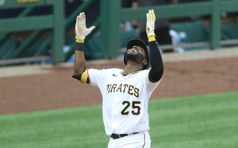 Gregory Polanco with both hands up
