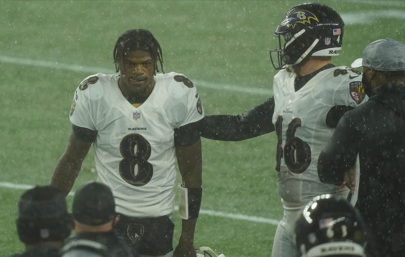 Ravens look dejected after a loss