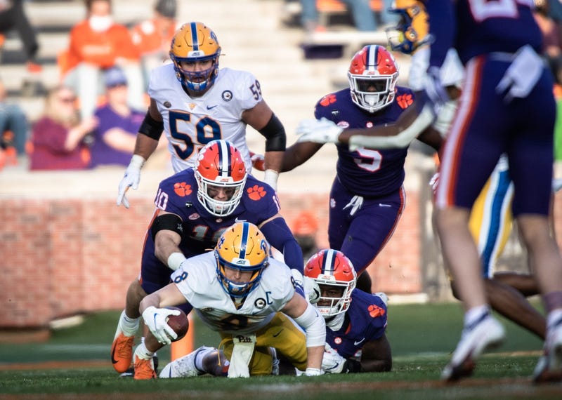 Kenny Pickett tackled by Clemson