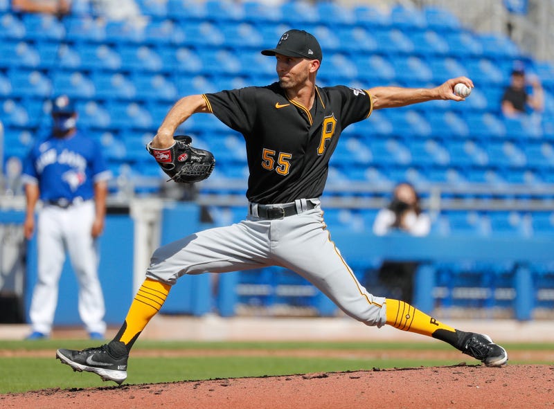 Chasen Shrive pitching