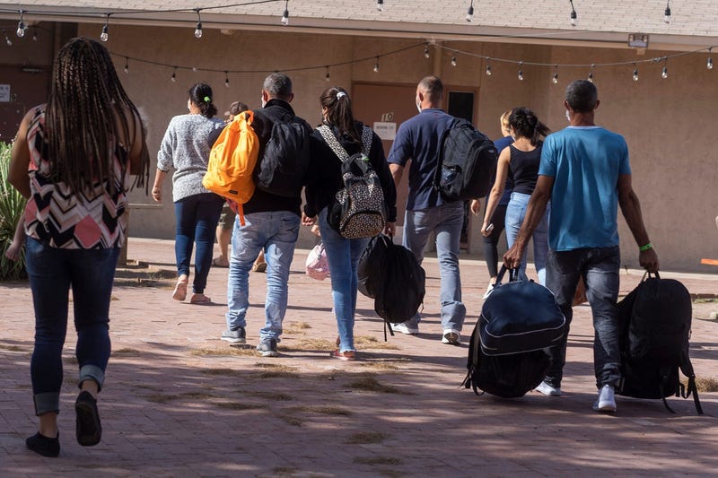 Migrants at respite center
