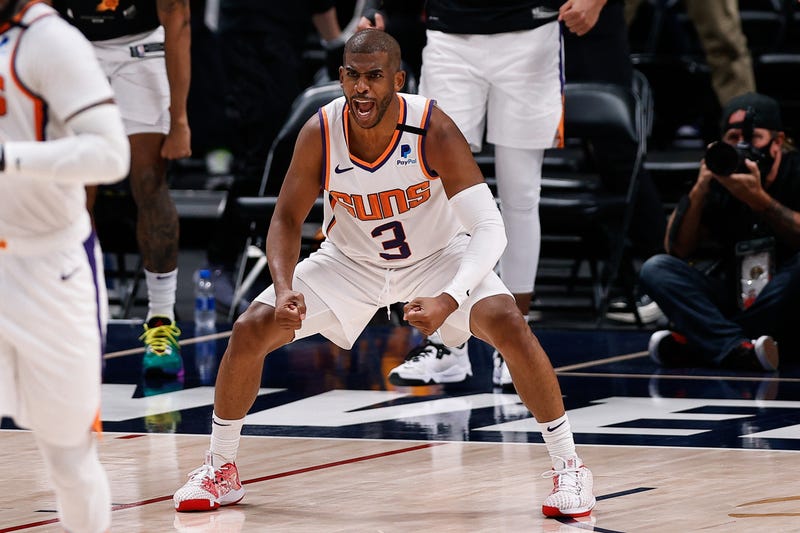 Suns star Chris Paul on the court.