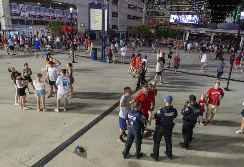 Outside Nationals Park after a shooting Saturday