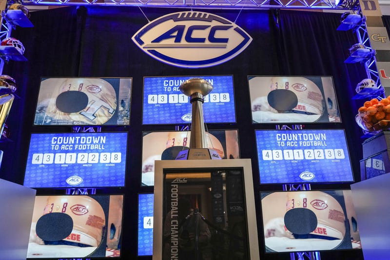 ACC football trophy display