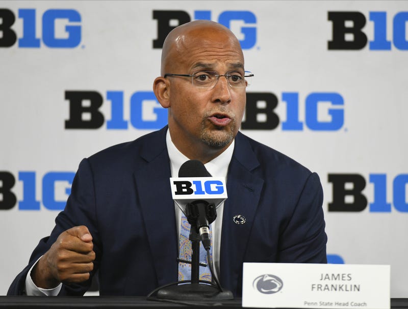 Penn State head coach James Franklin at podium