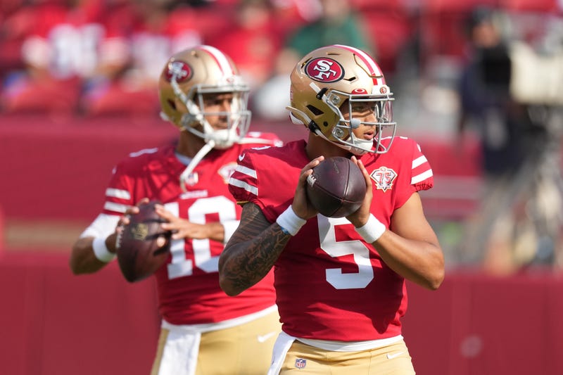 49ers quarterbacks Trey Lance and Jimmy Garoppolo.