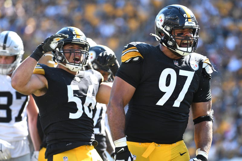 Cam Heyward yelling with Alex Highsmith