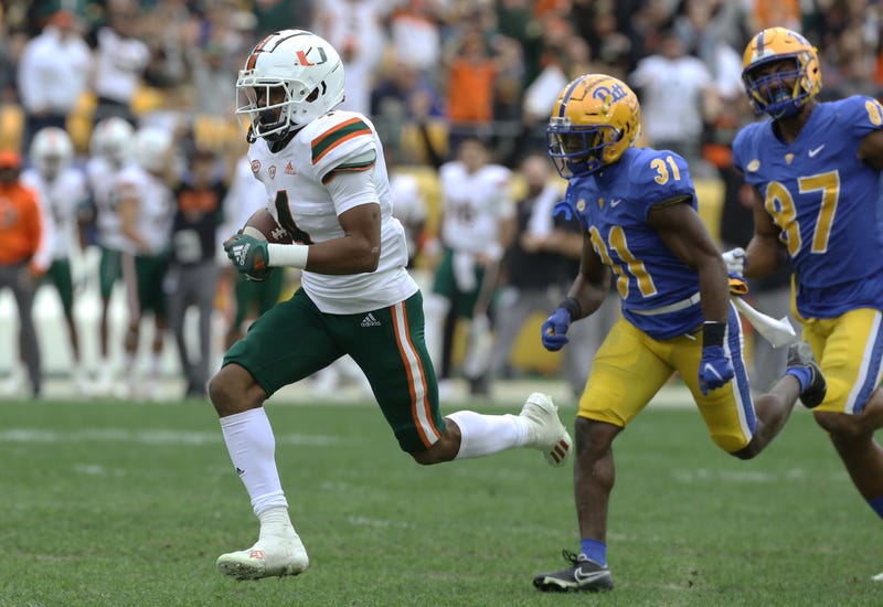 Miami rushing for TD v Pitt