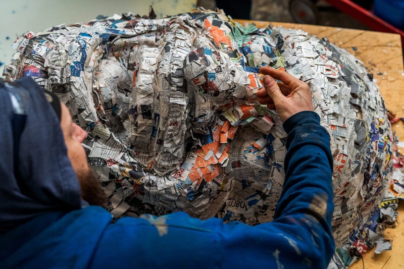 Big Head being assembled at The Parade Company