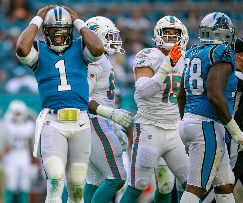 Panthers QB Cam Newton after throwing his 2nd INT vs Miami