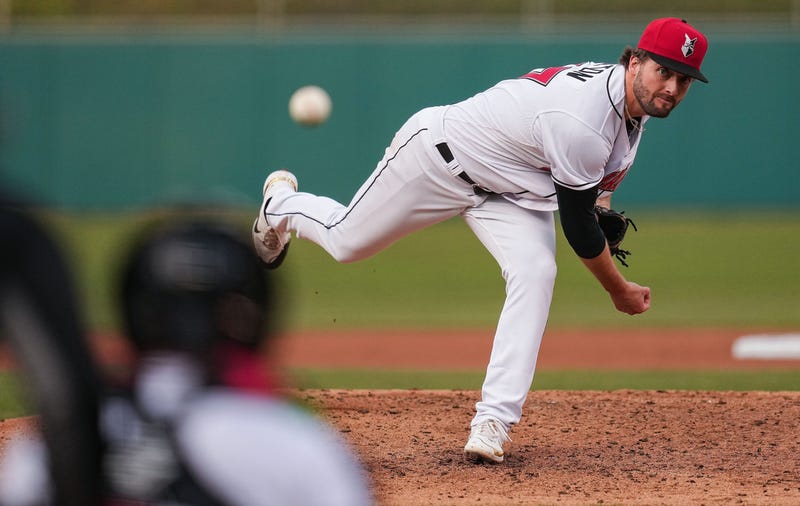 Cody Bolton pitching for Indy